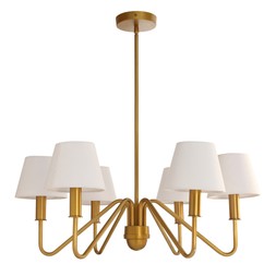 6 Arm Chandelier With White Shade €625