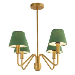 4 Arm Chandelier With Green Shade €375