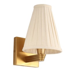 Brass Wall Lamp with Pleated Tall Empire Shade €260