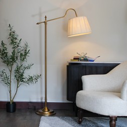 Brass reading floor lamp