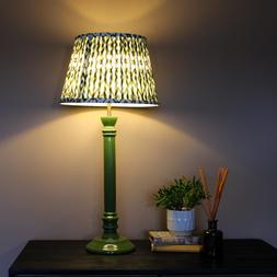 Green Enamel Table Lamp | Green Pleated Lampshade