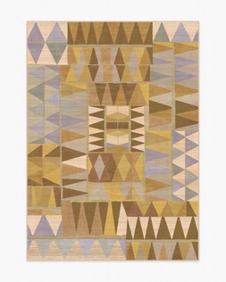 Ruggable - Jungalow Collection - Cadra Ochre - 150 x 215 cm - Flatwoven £349, Tufted £479 (Aerial)  - EMBARGOED UNTIL 2ND JULY 2026