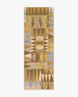 Ruggable - Jungalow Collection - Cadra Ochre - 75 x 215 cm - Flatwoven £159, Tufted £189 (Aerial)  - EMBARGOED UNTIL 2ND JULY 2026