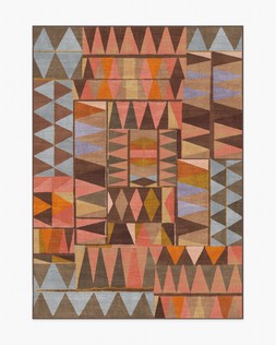 Ruggable - Jungalow Collection - Cadra Warm Brown - 150 x 215 cm - Flatwoven £349, Tufted £479 (Aerial)- EMBARGOED UNTIL 2ND JULY 2026