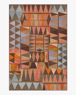 Ruggable - Jungalow Collection - Cadra Warm Brown - 185 x 275 cm - Flatwoven £429, Tufted £599 (Aerial)- EMBARGOED UNTIL 2ND JULY 2026