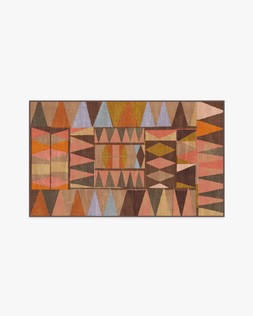 Ruggable - Jungalow Collection - Cadra Warm Brown - 90 x 150 cm - Flatwoven £179, Tufted £239 (Aerial)- EMBARGOED UNTIL 2ND JULY 2026