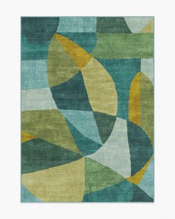 Ruggable - Jungalow Collection - Kayla Teal Green - 150 x 215 cm - Flatwoven £349, Tufted £479 (Aerial)- EMBARGOED UNTIL 2ND JULY 2026