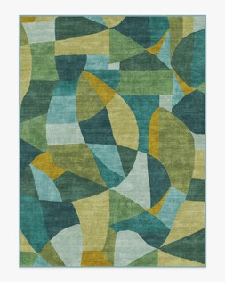 Ruggable - Jungalow Collection - Kayla Teal Green - 275 x 365 cm - Flatwoven £799, Tufted £1,049 (Aerial)