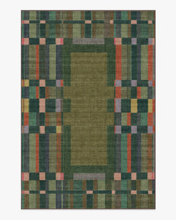 Ruggable - Jungalow Collection - Lad Olive - 185 x 275 cm - Flatwoven £429, Tufted £599 (Aerial)EMBARGOED UNTIL 2ND JULY 2026