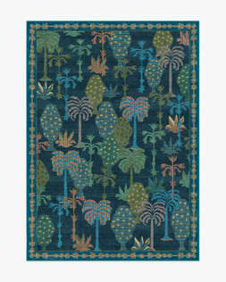 Ruggable - Jungalow Collection - Palmistry Midnight - 150 x 215 cm - Flatwoven £349, Tufted £479 (Aerial)- EMBARGOED UNTIL 2ND JULY 2026