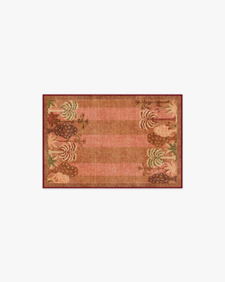 Ruggable - Jungalow Collection - Palmistry Pinstripe Warm Brown - 60 x 90 cm - Flatwoven £99, Tufted £119 (Aerial)- EMBARGOED UNTIL 2ND JULY 2026