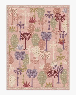 Ruggable - Jungalow Collection - Palmistry Soft Pink - 275 x 365 cm - Flatwoven £799, Tufted £1,049 (Aerial)- EMBARGOED UNTIL 2ND JULY 2026