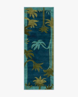Ruggable Jungalow Collection Sabal Blue Teal 75 x 215cm Flatwoven £159, Tufted £189