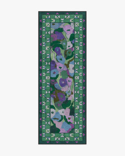 Ruggable - Jungalow Collection - Vera Green Plum - 75 x 215 cm - Flatwoven £159, Tufted £189 (Aerial)- EMBARGOED UNTIL 2ND JULY 2026