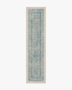 Cyrus Neutral and Blue Rug 75x305 £209