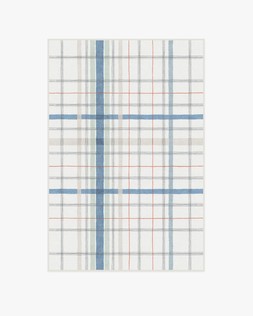 Irene Plaid Ivory & Blue Multicolour Rug 120x185 £219