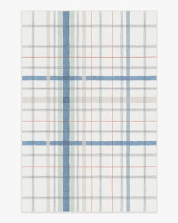 Irene Plaid Ivory & Blue Multicolour Rug 185x275 £359