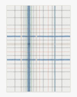 Irene Plaid Ivory & Blue Multicolour Rug 275x365 £679