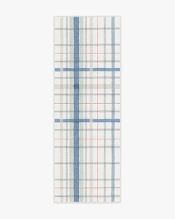 Irene Plaid Ivory & Blue Multicolour Rug 75x215 £149