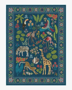 Iris Apfel Jingle Jungle Royal Blue Rug