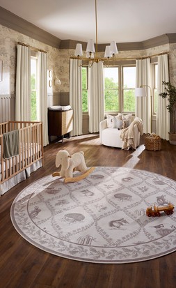 Sanderson Squirrel & Hedgehog Fawn Tufted Rug