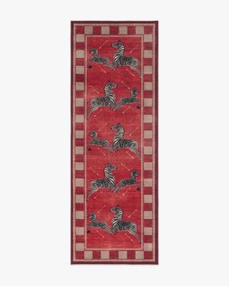 Zebras Red Rug