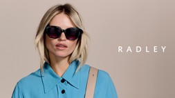 Radley Westwell Gloss Solid Black With Gold Metal/Purple Sunglasses