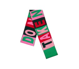 Do No Harm Take No Shit Scarf in Bubblegum & Green £110