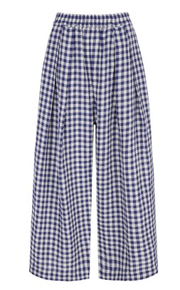 Beyond Nine Layne Linen Trousers - Indigo Gingham £129