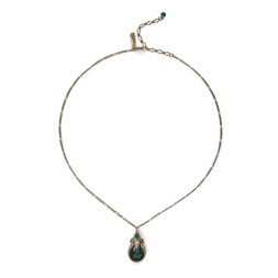 EMERALD ANTIQUE TEAR DROP PALM PENDANT NECKLACE £30 BY LOVETT & CO