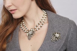 Miriam Haskell style Pearl choker £59 and matching brooch £34 by Lovett & Co £