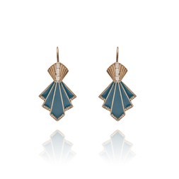 N BLUE FAN DECO DROP EARRINGS £30 BY LOVETT & CO