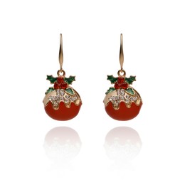 Red Christmas Pudding Earrings £29 by Lovett and Co