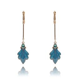 TEAL FEATHER DROP EARRINGS £30 BY LOVETT & CO