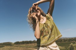 Greta Floral Embroidered Top Green
