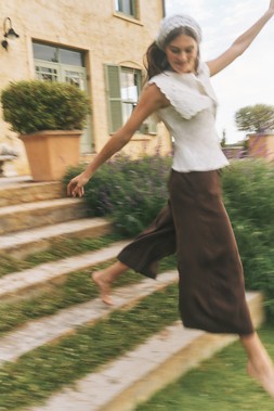 Lexi Sleeveless Embroidered Linen Blend Top Ivory
