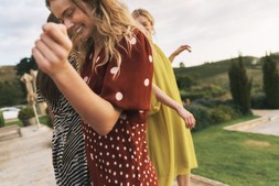 Amaya Puff Sleeve Polka Dot Maxi Dress Red