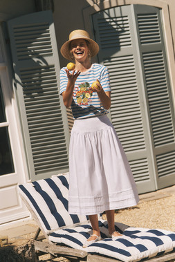 Lindy Sorrento Stripe T-Shirt Blue