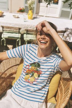 Lindy Sorrento Stripe T-Shirt Blue