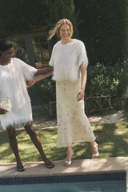 Tori Short Sleeve Fringe Top Ivory