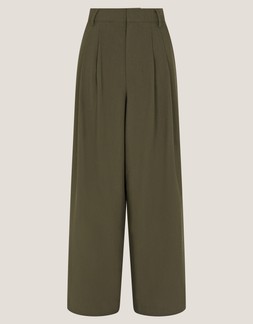 Esther Pleat Wide Leg Trousers Green