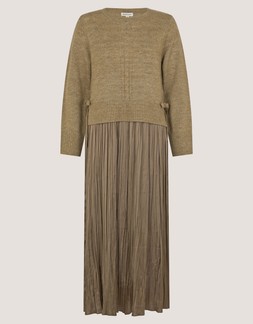 Penny Pleated Midi Dress Green