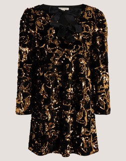 Shola Sequin Bow Dress Black