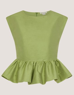Dahlia Sleeveless Peplum Top Green