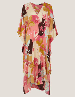 Iris Floral Print Maxi Kaftan Orange
