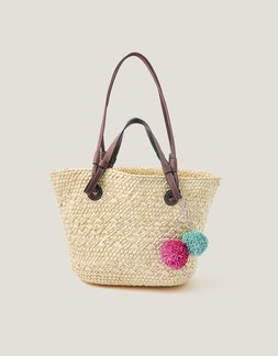 Yvie Woven Raffia Basket Bag