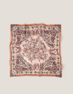 Ines Floral Print Square Cotton Scarf