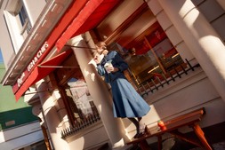 Annie Asymmetric Denim Midi Skirt Blue