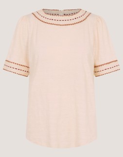 Tina Trim Jersey T-Shirt Ivory