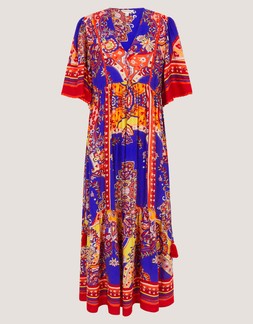 Padma Printed Midi Dress Blue